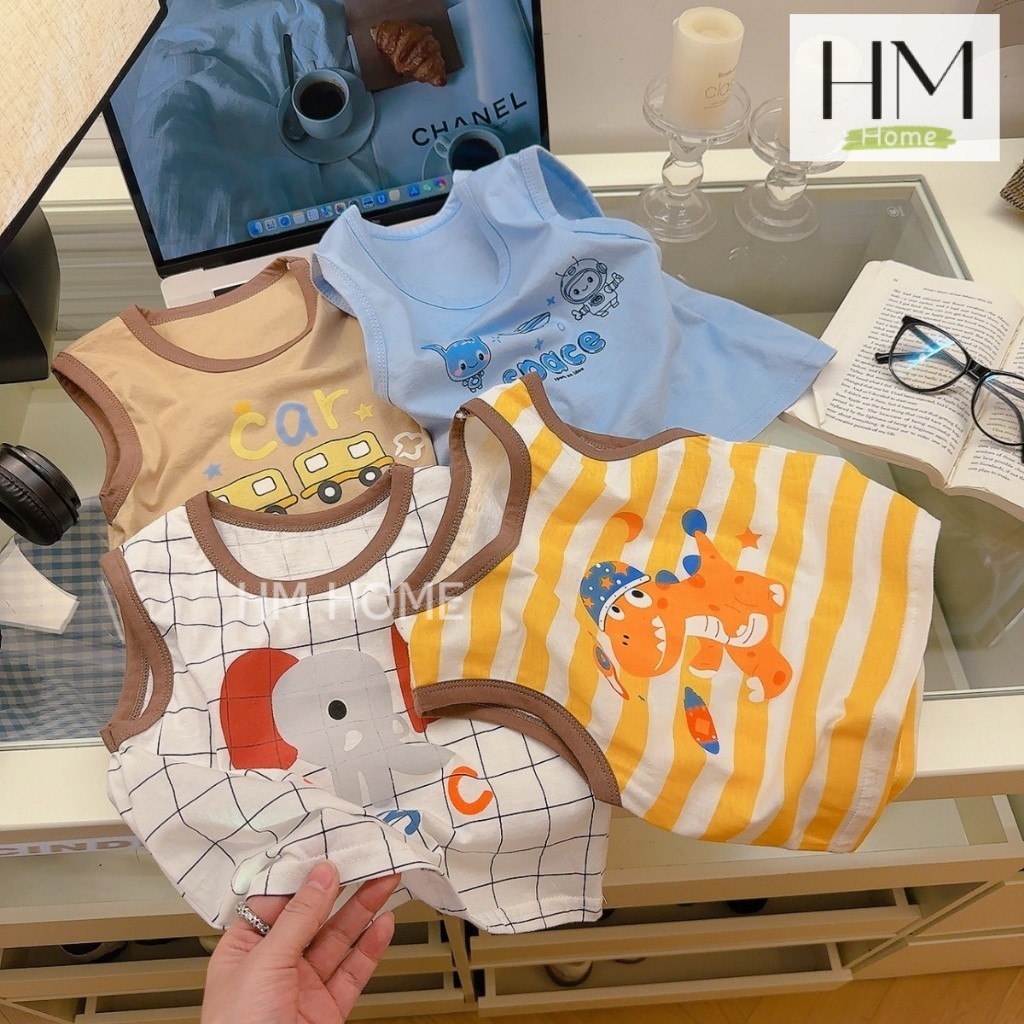 ใหม่ เสื้อกล้ามเด็ก เสื้อแขนกุดสำหรับเด็กผู้ชาย ผ้าcotton แฟชั่นน่าร้อน Size90-120cm