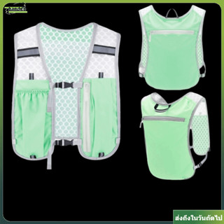 เสื้อกั๊กดีไซน์สำหรับวิ่ง สะท้อนแสง น้ำหนักเบา พร้อมกระเป๋าก…