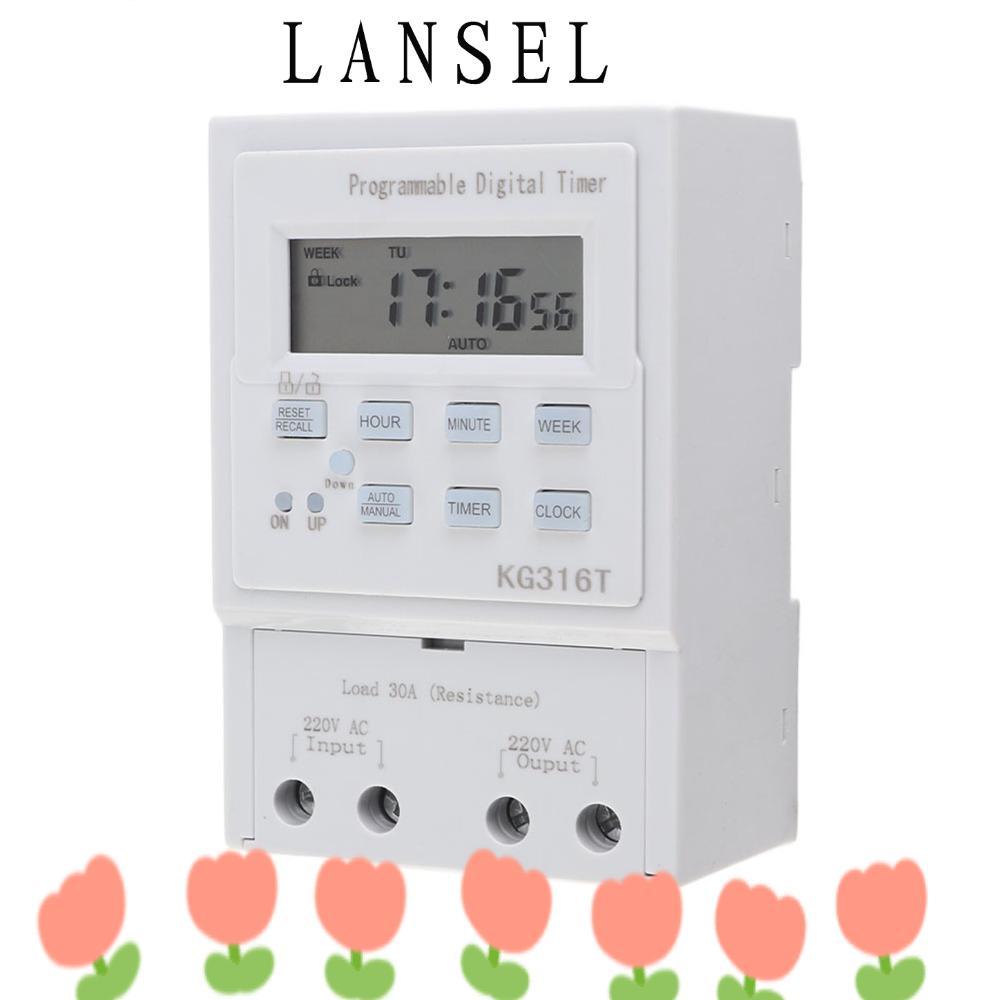 LANSEL1 Digital Timer Switch, AC 220V 30A Programmable Timer, Smart Home Automatic 1Min - 168H 1W Po