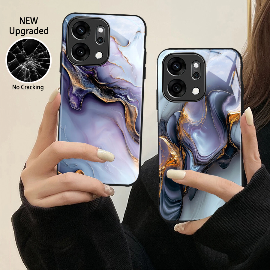 Black Gold Marble Art สําหรับ OPPO Reno 14F 14 13F 13 12 12F 11F 11 10 8 7z 8z 5 7 Pro 5G อะคริลิคเค