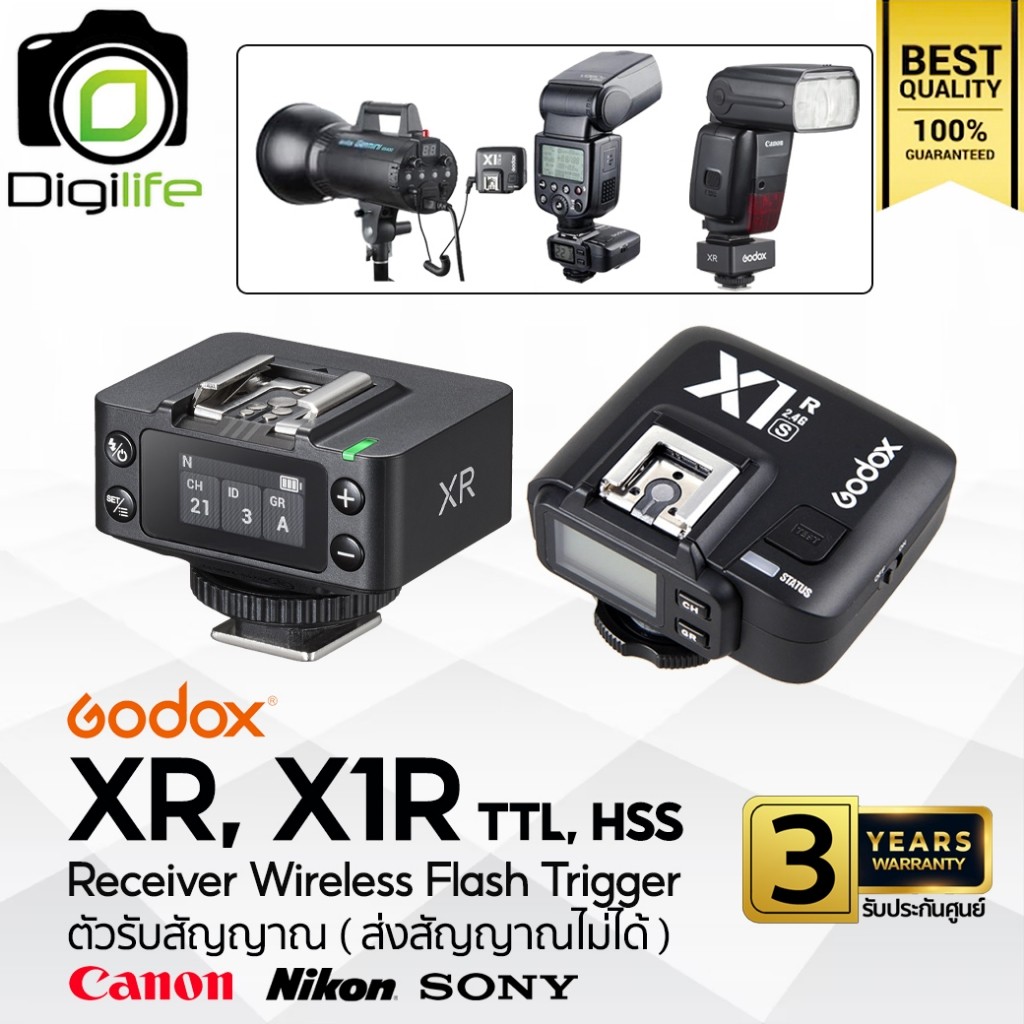 Godox Trigger XR, X1R - Receiver ตัวรับสัญญาณ 2.4GHz ใช้กับ X1T, X2T, X3, XT32, Xpro, XProII, etc -ป