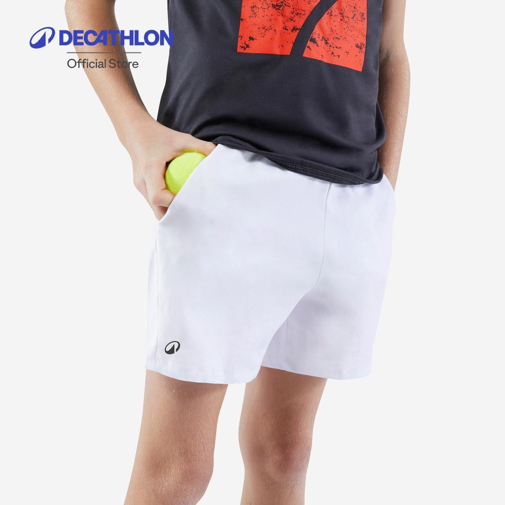 Decathlon Boys' Tennis Shorts Tsh100 กางเกงเทนนิสขาสั้นสำหรับเด็กผู้ชาย รุ่น 100 - White