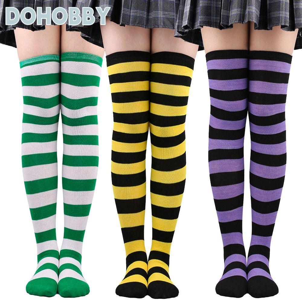 ถุงเท้าลายทาง ถัก9สี คอสเพลย์สไตล์ฮาราจูกุ อบอุ่นสำหรับงานปาร์ตี้
