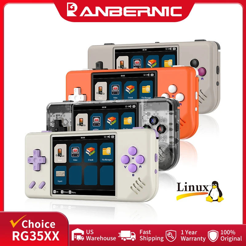 ANBERNIC RG28XX Mini เกมคอนโซลมือถือ 2.83 "640*480 ระบบหน้าจอ IPS Linux รองรับ E-book TV-HDMI-Output