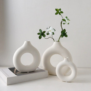 นอร์ดิกดอกไม้ประดิษฐ์แจกันดอกไม้ชุดเลียนแบบพลาสติกแจกันดอกไม…