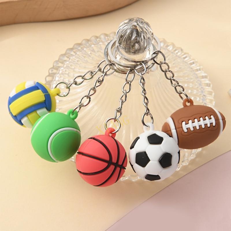 XGB พวงกุญแจวอลเลย์บอลขนาดเล็ก Sporty ตกแต่งจี้ Key เครื่องประดับ PVC Texture สําหรับกระเป๋าเป้สะพายหลังกระเป๋ายิมและกระเป๋า