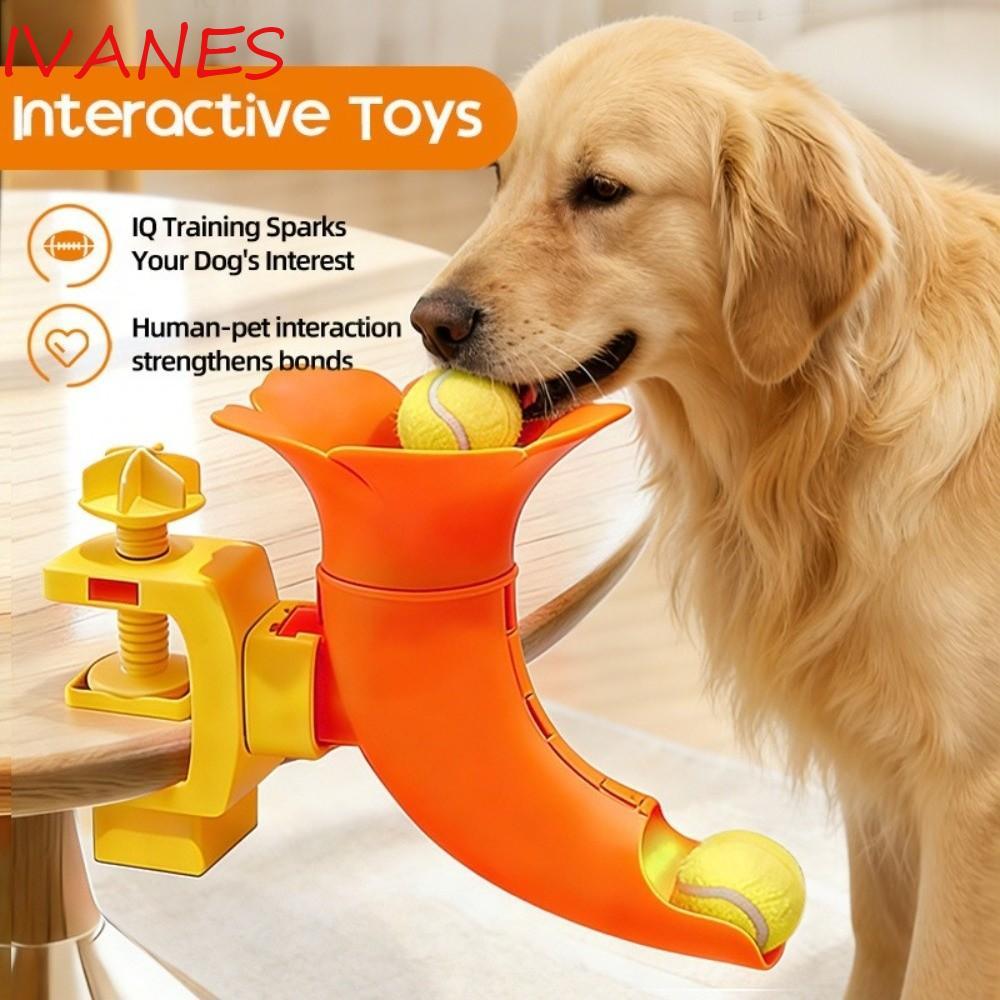 IVANES Automatic Ball Thrower, ทนทาน Long-Distance Dog Ball Launcher, สัตว์เลี้ยงปริศนาของเล่นอัตโนมัติโยนสมาร์ทที่ถอดออกได้การฝึกอบรมสัตว์เลี้ยง|รางวัลการฝึก
