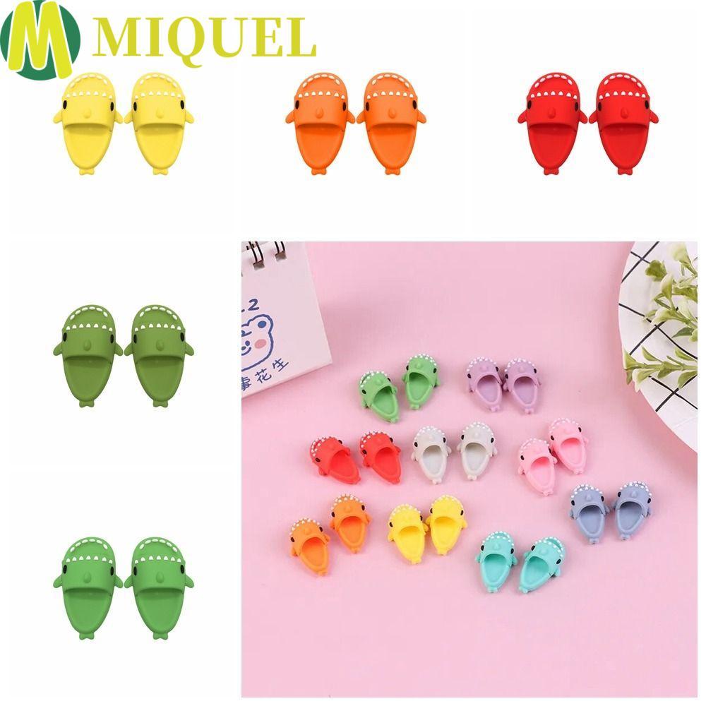 MIQUELZA Ob11 ตุ๊กตา Shark รองเท้าแตะ, Shark Shape Mini BJD12 ตุ๊กตารองเท้า,สาวของเล่นรองเท้าแตะพลาส