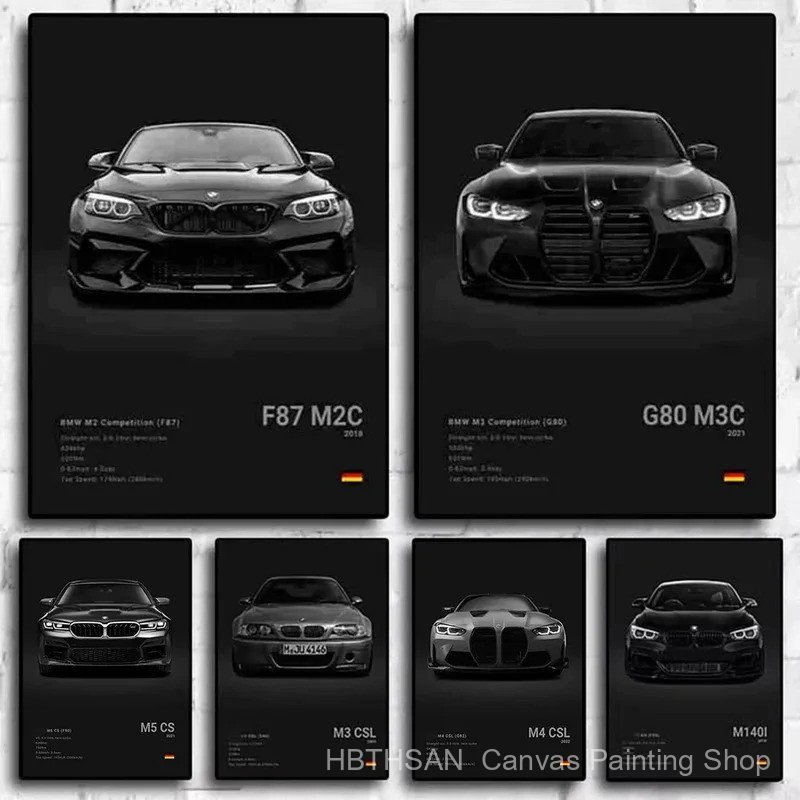 โมเดิร์น Pop Car Home Decor Wall Art โปสเตอร์ M3 M140 M5 M4 F87 M2C G80 M3C E30 F80 Room Wall Decor 