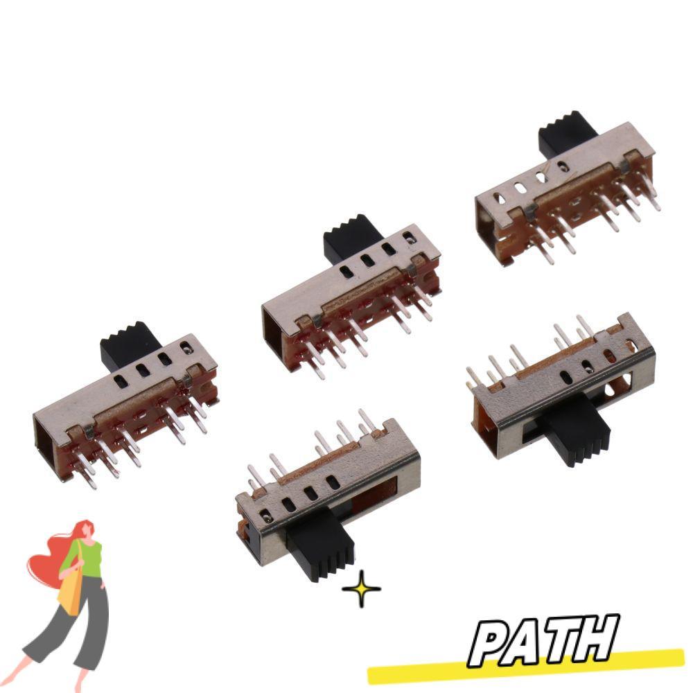 PATH 5 ชิ้น Micro Slide Switch, SS-24E01 5 มม.สลับสวิตช์, Mini 4 ตําแหน่งแนวตั้ง 10P 2P4T Micro Swit