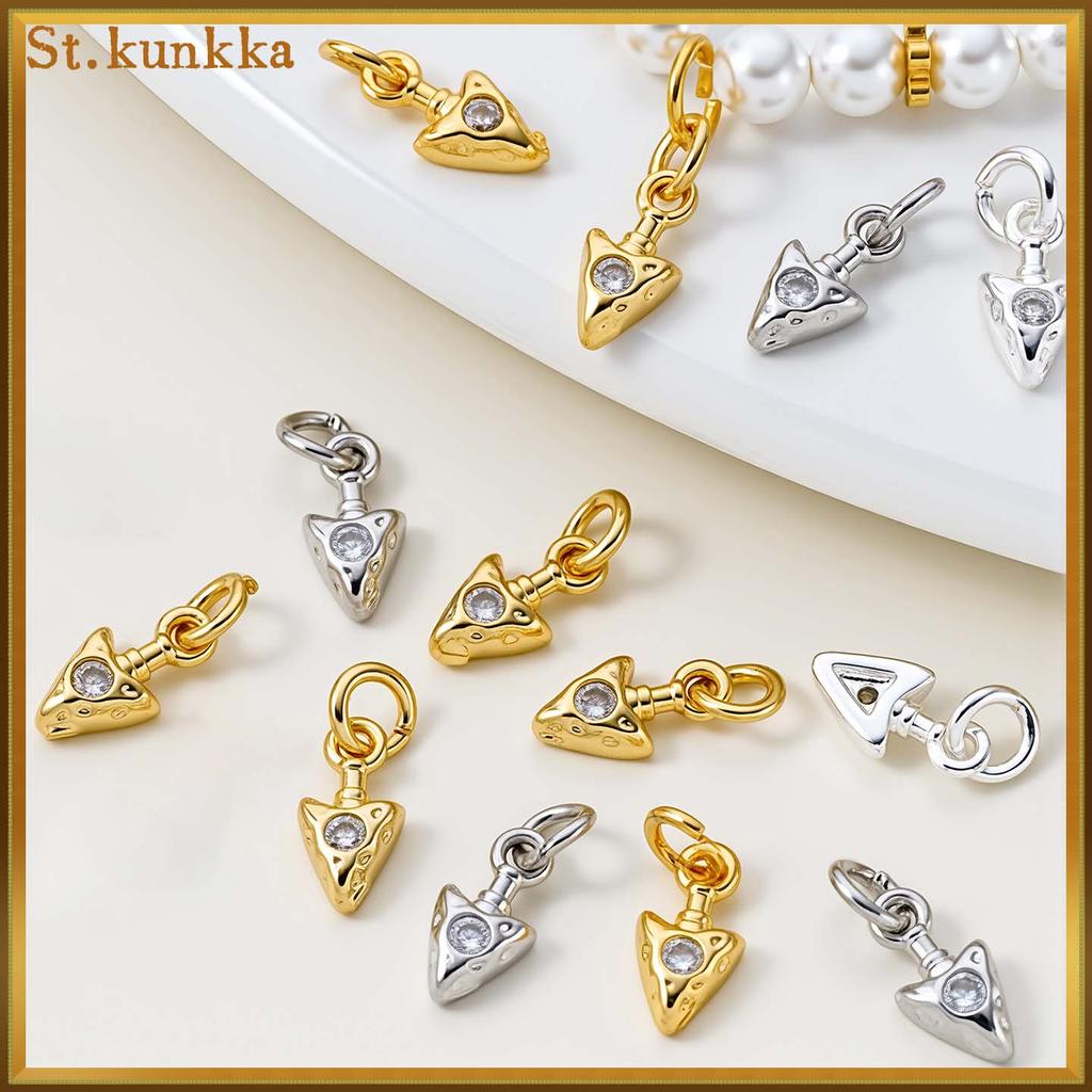 จี้ทองคำแท้ 18K และเพชรสังเคราะห์สีเรตنتิันไซร์kon แบบไร้อลเลอร์เจนิก สำหรับการทำสร้อยข้อมือและต่างหู