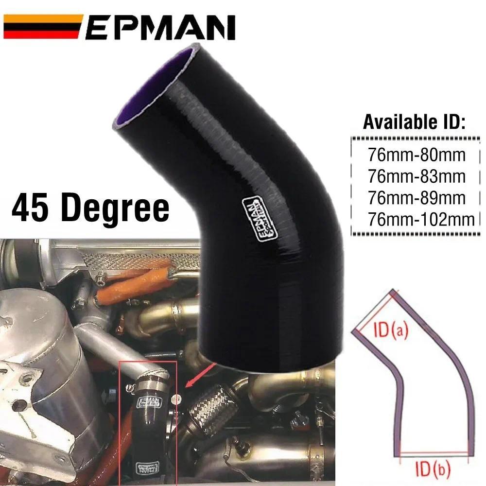 EP  3 "-4" 4 ชั้นซิลิโคน 45 องศาข้อศอกลดท่อสีดําสําหรับ BMW E36 325 328 M3 70-80/76-83/76-89/76-102 