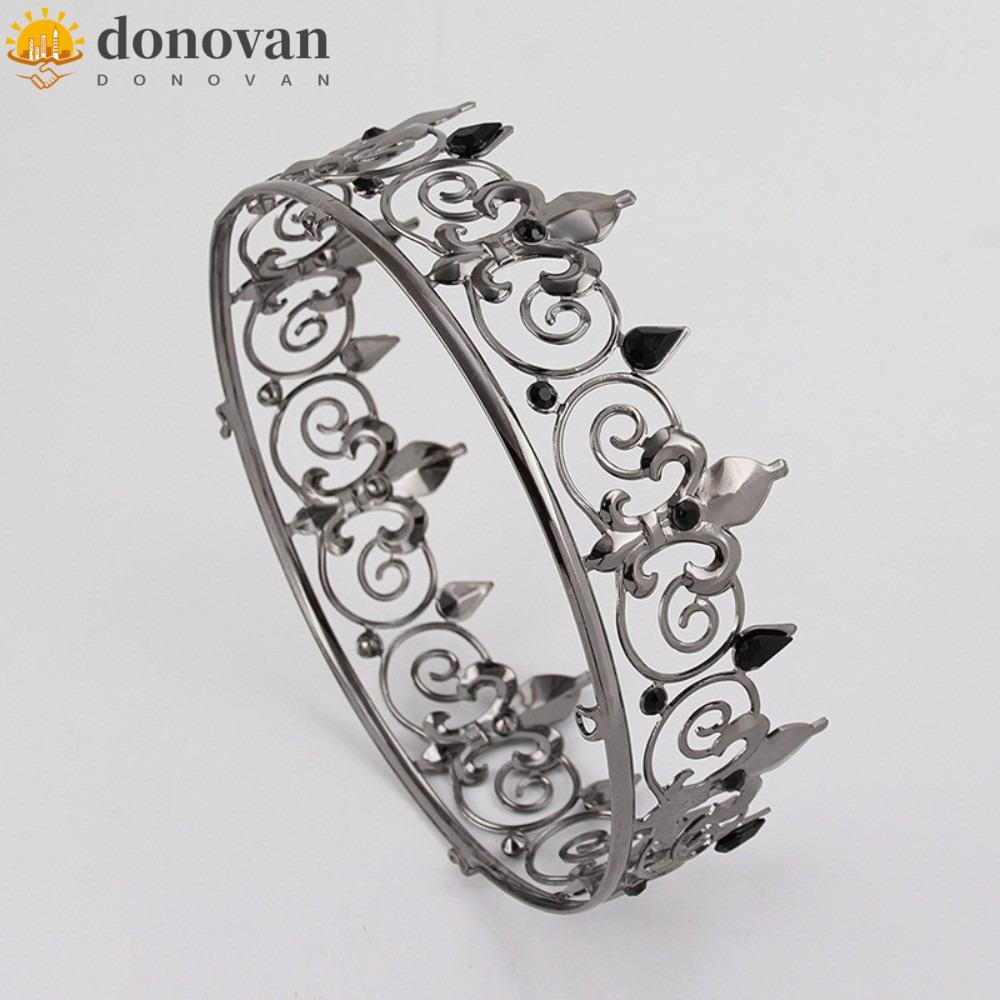 Dodonvan King Crown มงกุฎเจ้าชายโลหะ สไตล์เกาหลี Tiaras เครื่องประดับผมหรูหราบาร์ Mitzvah Crown