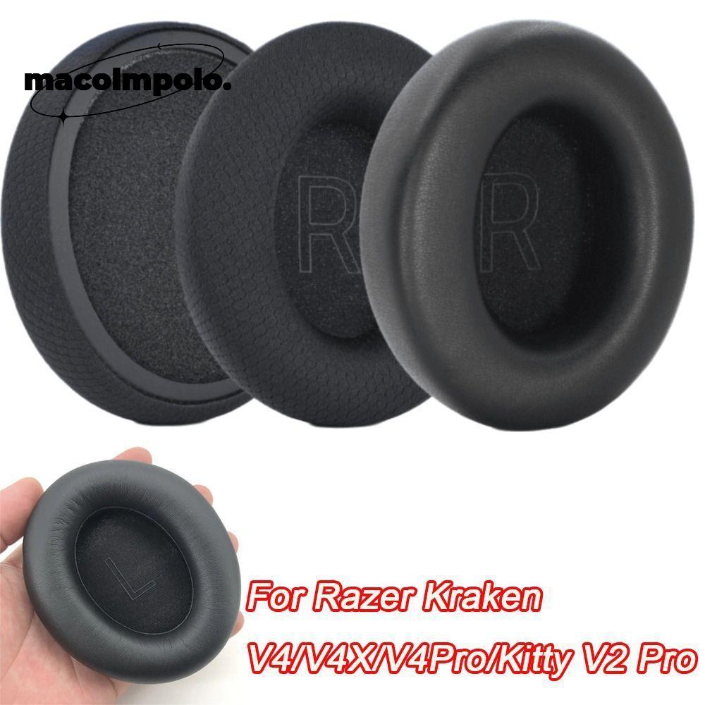 1 คู่หูฟังแผ่นรองหูฟัง,เปลี่ยนฟองน้ําโฟมชุดหูฟัง Earmuff,โปรตีนหนังหูฟังสําหรับ Razer Kraken V4/V4X/