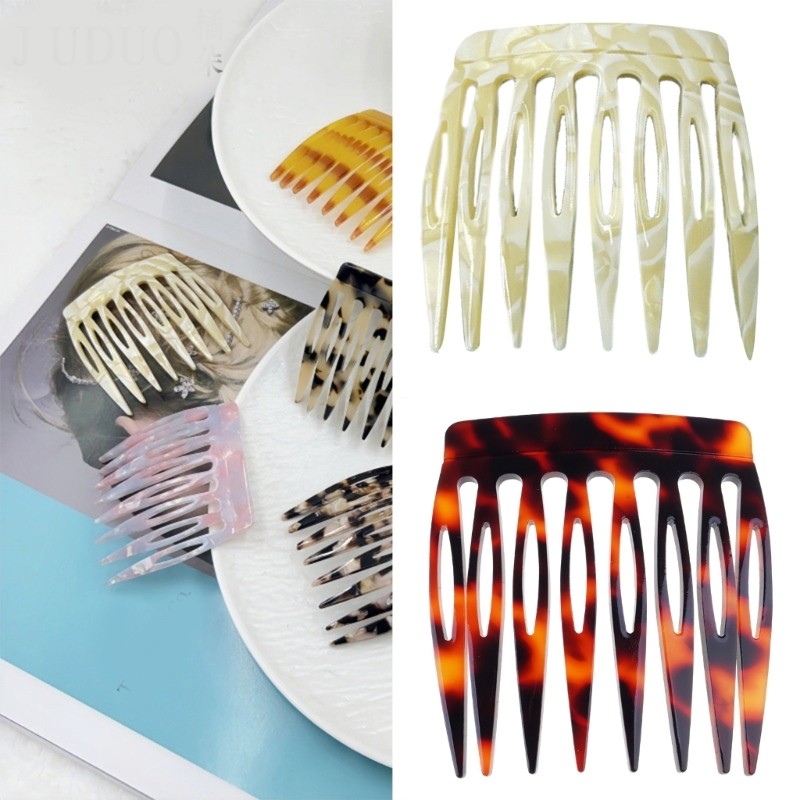 WIT Vintage French Side Hair Comb Clip Headwear Strong Hold สําหรับประเภทผมที่แตกต่างกัน