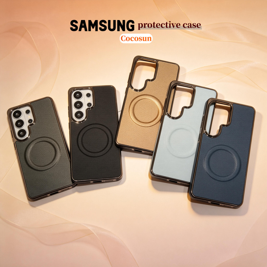 เคสป้องกันหนังหรูหราแบบไฟฟ้าด้านข้าง SAMSUNG เคสโทรศัพท์ S26Ultra 25FE 24plus 23 22