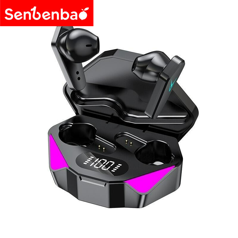 Senbenbao X15 TWS หูฟังไร้สายบลูทูธพร้อมจอแสดงผลพลังงาน LED, การควบคุมแบบสัมผัส, การตัดเสียงรบกวนสําหรับเล่นเกม, ความเที่ยงตรงสูง