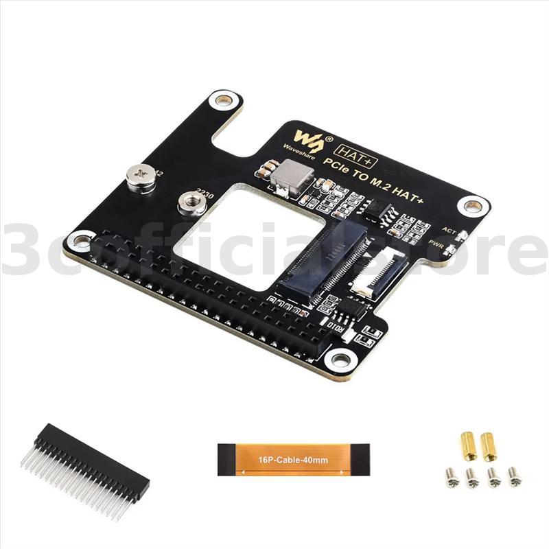 สําหรับ Raspberry Pi 5 PCIe ถึง M.2 HAT NVME บอร์ดขยาย 16P สาย GPIO Header รองรับ Active Cooler สําห