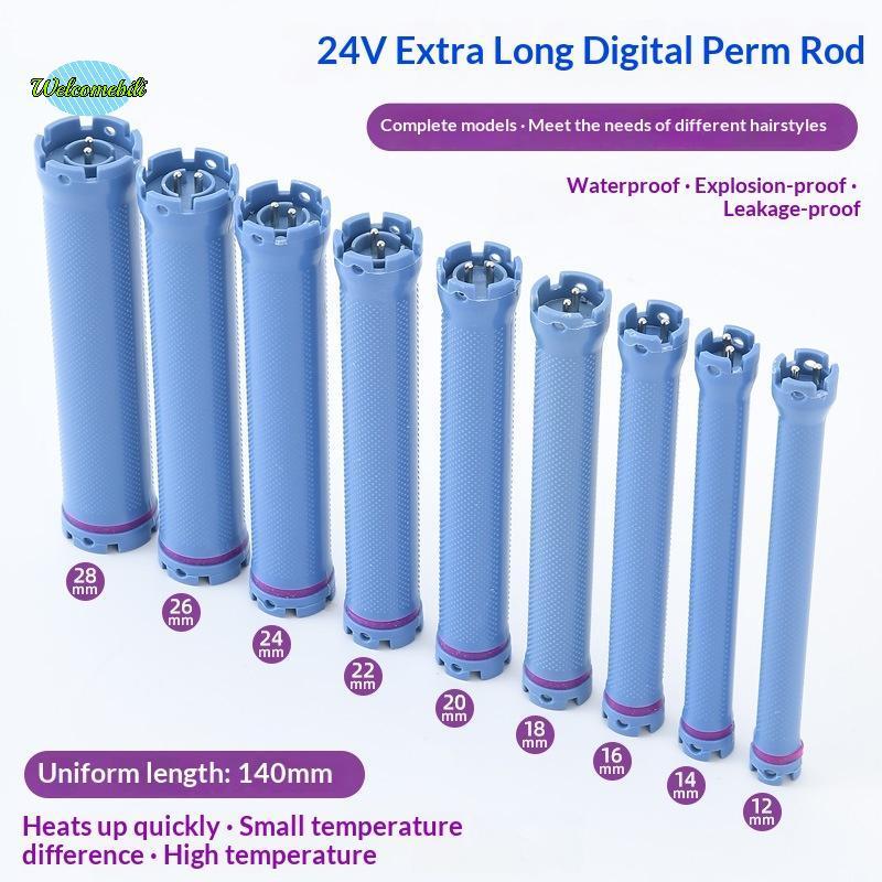 [WLB-t] 140 มม. 24V ดิจิตอล Hot Perm Rods ไฟฟ้าอุ่น Curlers บาร์ลูกกลิ้งหยัก ร้านทําผมตัดผม Curling เกลียวเครื่องมือจัดแต่งทรงผมใหม่