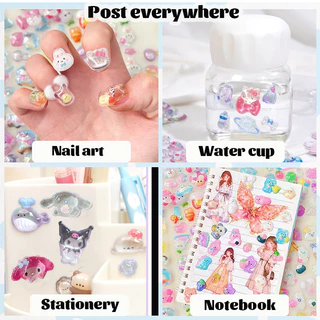 GeeToy น่ารัก 3D เพชรนูนสติกเกอร์การ์ตูนสําหรับสาว DIY ตกแต่งคู่มือความงามบรรเทาสติกเกอร์ของขวัญสําหรับเด็ก