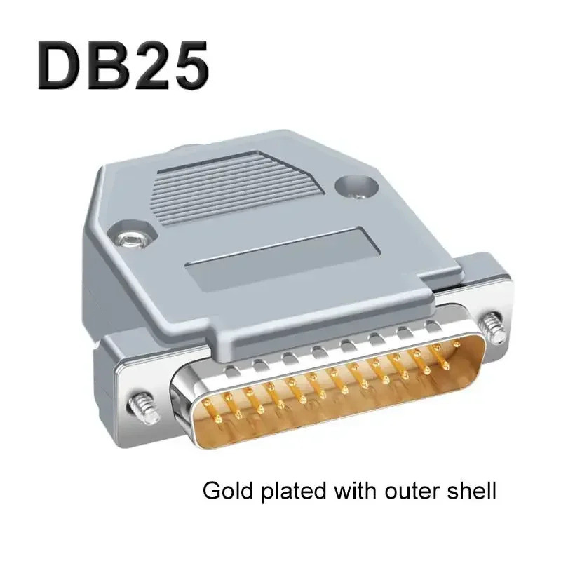 DB25 การประสาน Connector Plug Two-row DB 25 Pin Gold-plating ชายหญิงปลั๊กเกรดอุตสาหกรรมเชื่อม 25-pin