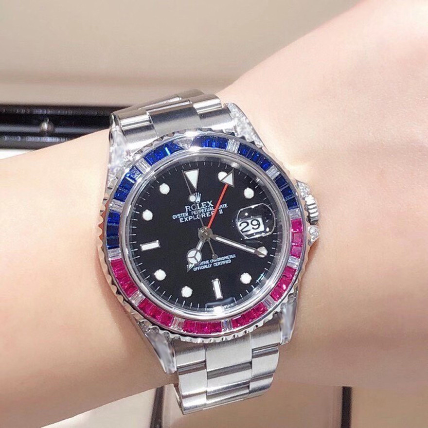 แหวนฟิตติ้งอัตโนมัติ Rolex Rolex ด้านหลังชาย 16570 นาฬิกาเพชรด้านหลังนาฬิกา Explorer เชิงกล