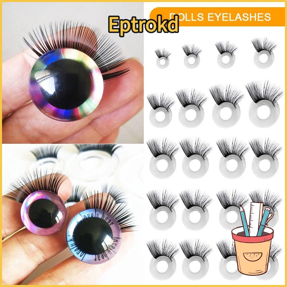 EPTRO ตุ๊กตาขนตา, DIY 9-30 มม.ขนตาปลอม,สีดํา 1 คู่ทําซ่อมตุ๊กตาแต่งหน้าการปรับเปลี่ยนสําหรับ Blythe