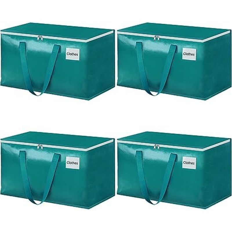 StorageRight Heavy Duty Moving Boxes-Moving Bags with Zipper, เสริมจับและแท็ก Pocket-Collapsible Mov