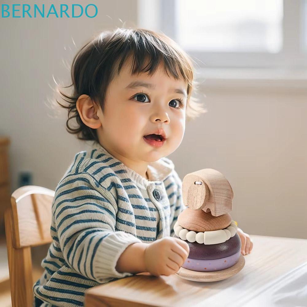 BERNARDO บล็อกสัตว์ของเล่นเพื่อการศึกษา, Stack ไม้ Baby Pole Stack ของเล่น, เด็ก Sensory ของเล่น Sen