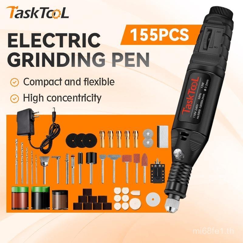 TaskTool ดินสอกดไฟฟ้าขนาดเล็ก ปรับความเร็วได้ 3000-18000 RPM สําหรับงานแกะสลักและขัดเงา GJ79 JGHE