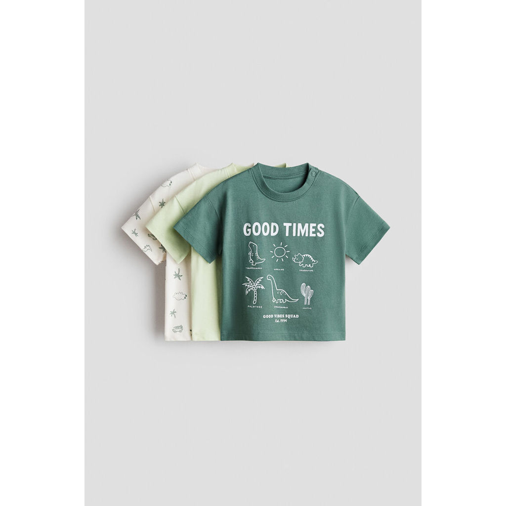 H&M(เอชแอนด์เอ็ม) เสื้อยืดคอตตอน 3 ชิ้น เด็กทารก 1327329_2