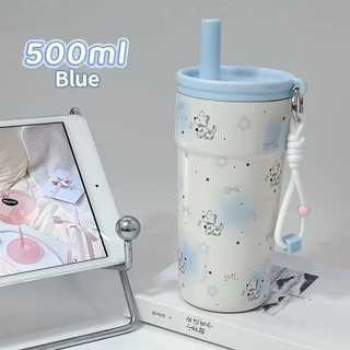 🥤กระบอกน้ำสแตนเลส 304 แท้ 500ml ตัวกรองชาเก็บความร้อนเย็นยืดเยื้อ พกพาสะดวกสำหรับรถ/กลางแจ้ง