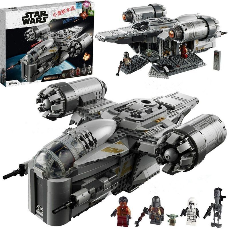 ใช้งานร่วมกับ Lego Razor Spaceship Star Wars Mandalorian 75292 Boy ประกอบอาคารบล็อกของเล่นรุ่น e