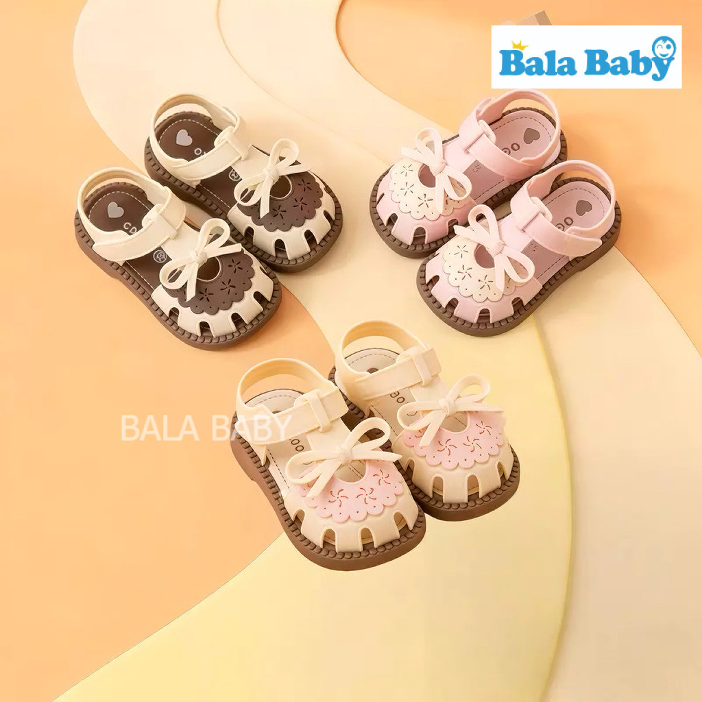รองเท้าหัดเดินเด็กผู้หญิง รองเท้าแตะเด็กลายโบว์สุดคิ้วท์ รุ่น Sweet Bow Sandals DDX06