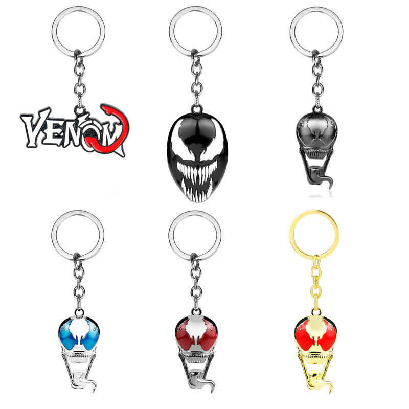 Venom Movie Merchandise พวงกุญแจรถโลหะผสม, จี้ห้อยกระเป๋าของขวัญวันเกิด