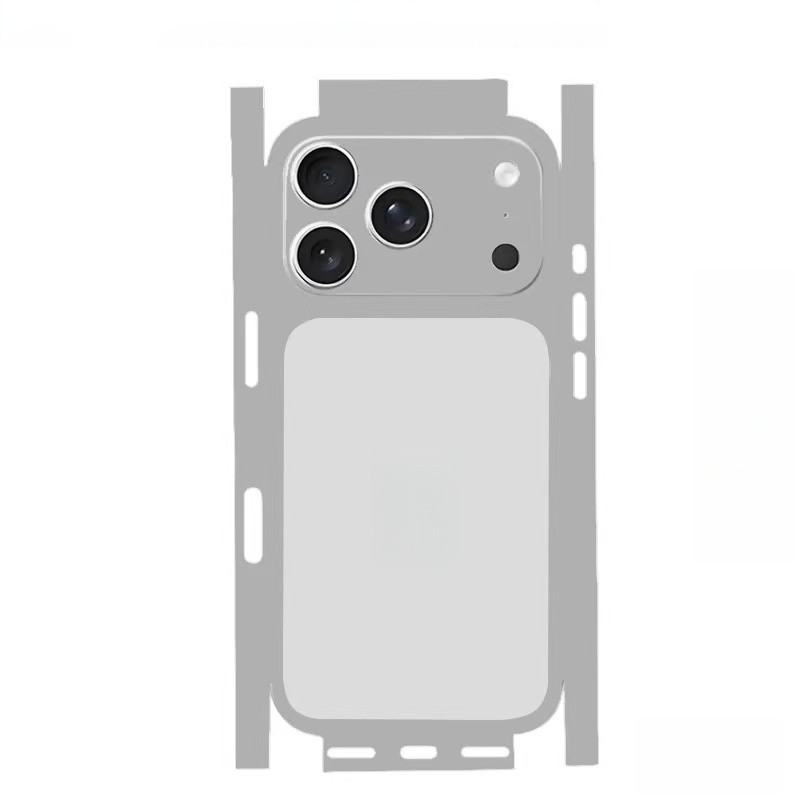 สําหรับ Apple iPhone 17 16 15 14 13 Pro Max Full body ฝาหลังรูปลอกผิว 3D สีธรรมดาด้านหลังสติกเกอร์ป้องกันฟิล์ม