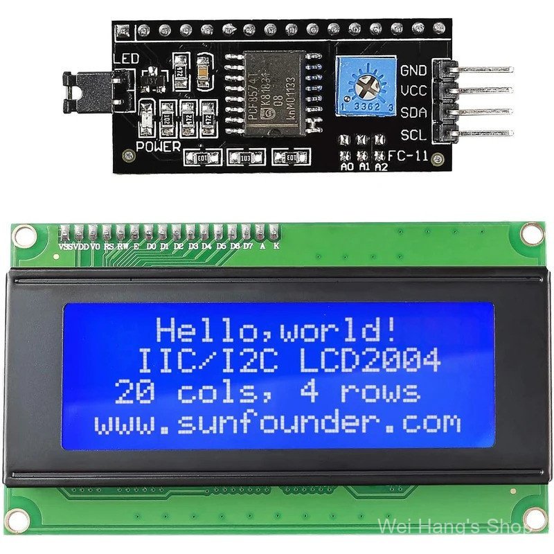 20x4 2004 โมดูลจอแสดงผล LCD IIC/I2C อะแดปเตอร์อินเทอร์เฟซอนุกรม IIC I2C TWI Serial 2004 20x4 โมดูล L