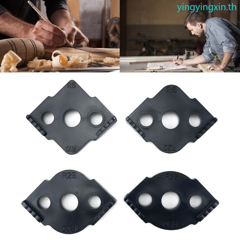 YIN 4PCS Radius Router Templates Jig Radius Corners Triming Router Bit Templates