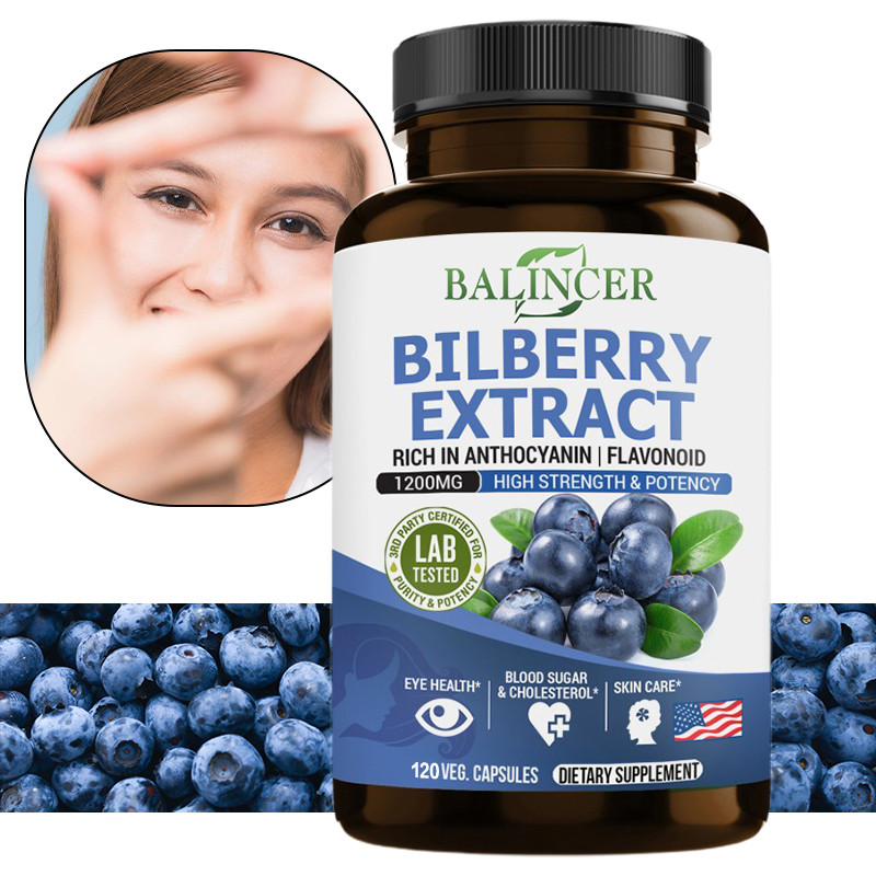 Balincer, ผลิตภัณฑ์เสริมอาหารสารสกัดจากบิลเบอร์รี่, 1200 Mg – สุขภาพต้านอนุมูลอิสระ, ส่งเสริมฟังก์ชั่นการมองเห็นและสุขภาพดวงตา