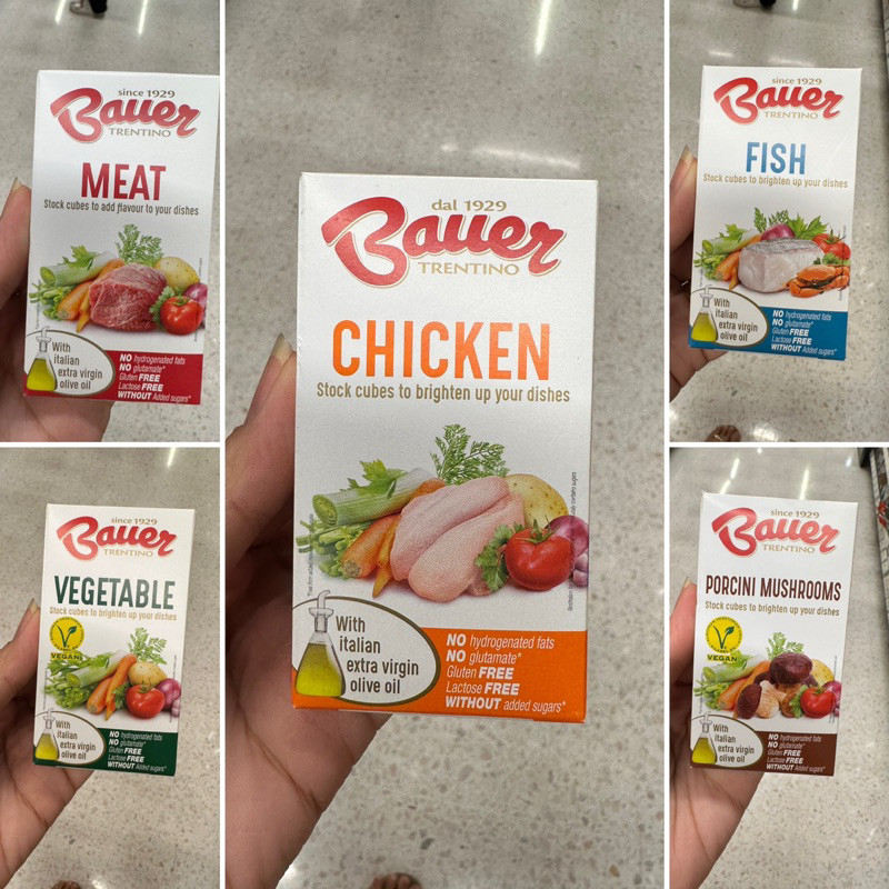 ซุปชนิดก้อน รสเนื้อ ตรา บาวเออร์ 60 G. Beef Stock Cube Bauer / Chicken / Fish / Vegetable / Porcini