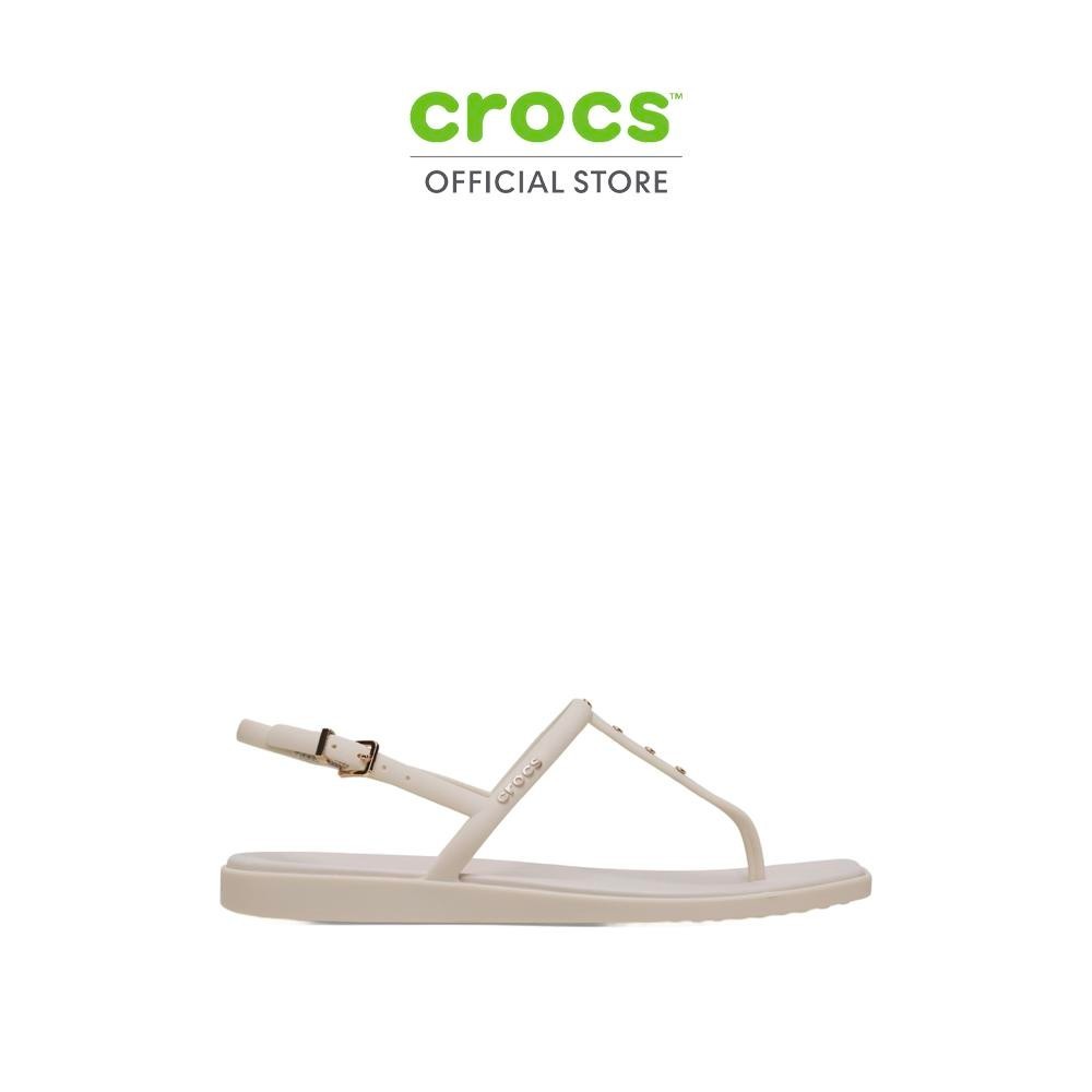 CROCS รองเท้าแตะผู้หญิง MIAMI STUDDED THONG FLIP รุ่น 211495-0LL - ALMOND TINT