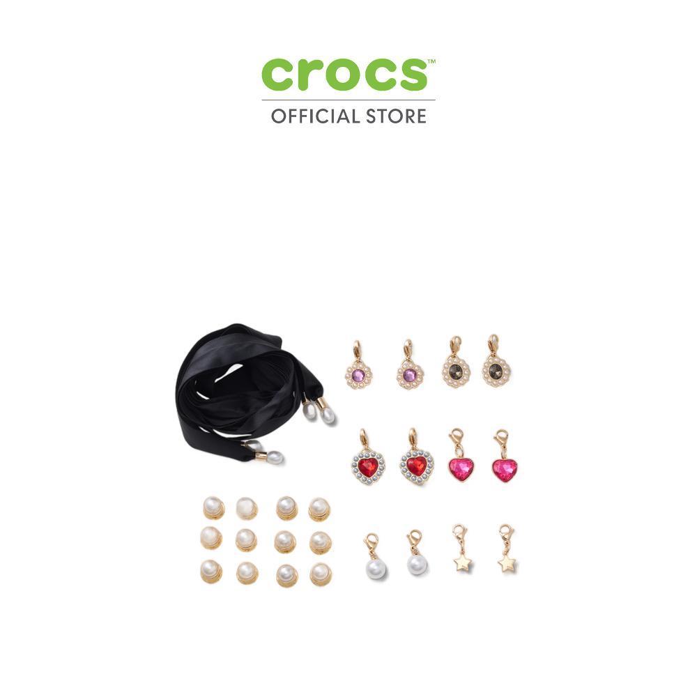 CROCS ตัวติดรองเท้า JIBBITZ™ BLACK RIBBON LACE PACK รุ่น 10016596 - MULTICOLOR