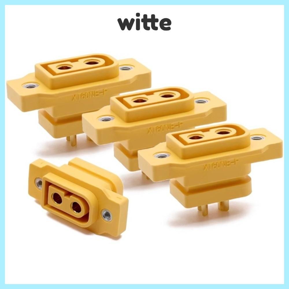 WITTE 5 ชิ้น XT60NE-F ปลั๊ก, DC500V 3.5 มม./4 มม.XT90NE-F Connector, ชุบทองสีดําสีเหลือง Amass Conne