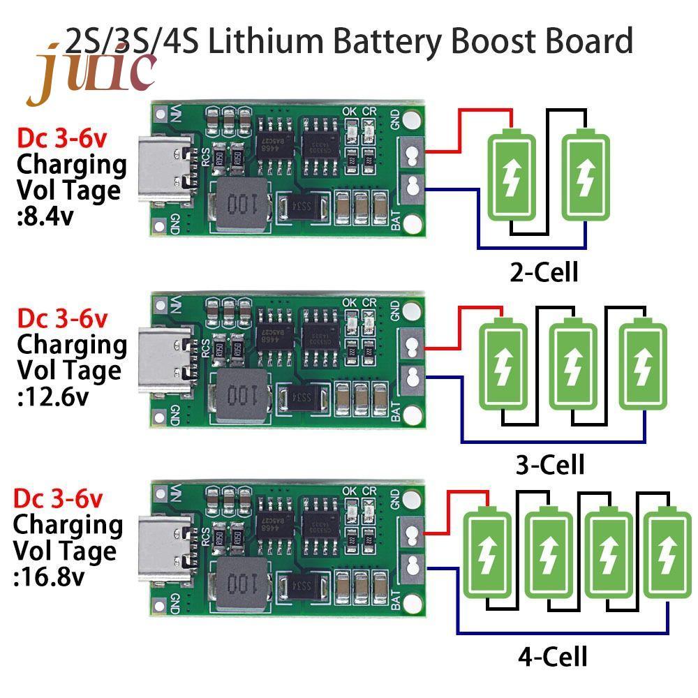 JUICE Boost โมดูล Type-C ถึง 8.4V 12.6V 16.8V ทนทาน 18650 2S 3S 4S
