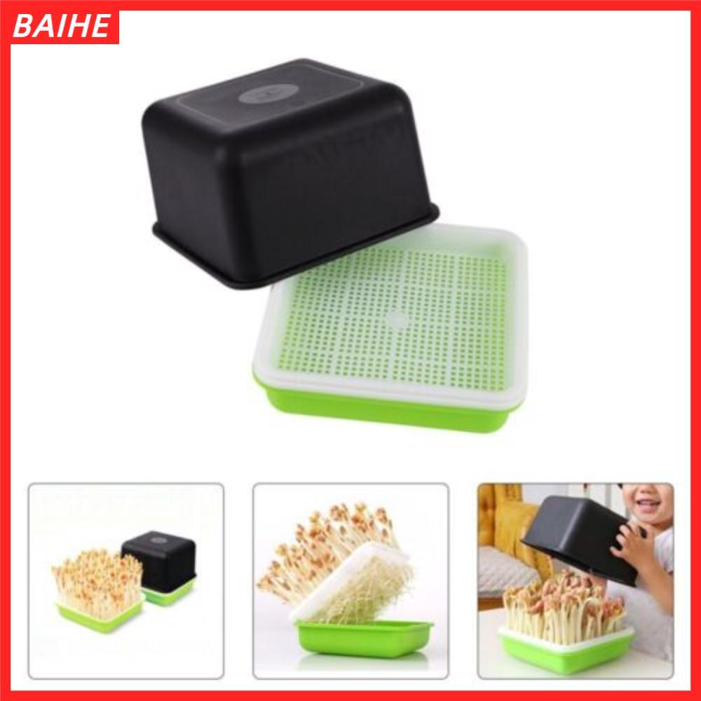 BAIHE 4 ชิ้น/เซ็ตต้นกล้า Sprouter แมวหญ้าพลาสติกถั่วลิสง Sprout Grow การงอกหม้อ