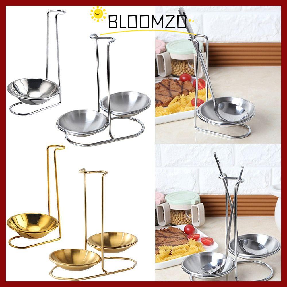 จัดส่งจากประเทศไทยBLOOMZO ชั้นเก็บของบนโต๊ะอาหาร, ชั้นวางภาชนะช้อนทัพพีเดี่ยว/คู่แนวตั้ง, อุปกรณ์ครัว 304 สแตนเลสช้อนซุปส่วนที่เหลือขา