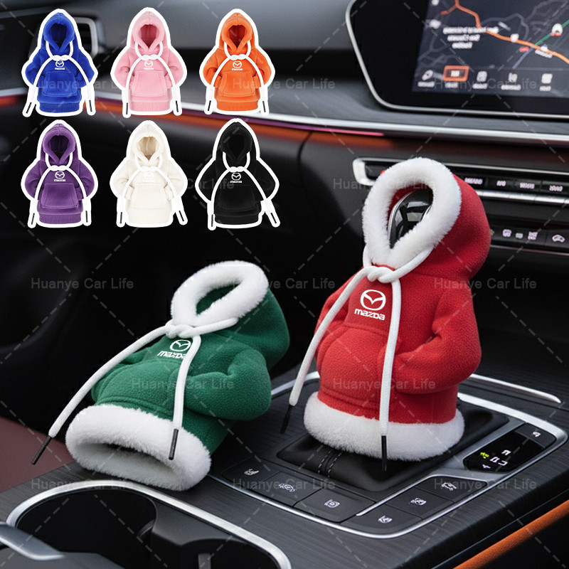 1pcs Universal รถ Shifts Handle Cover Hoodie รถ Hand Grip Protector สําหรับ Mazda 2 3 5 6 2017 CX-4 