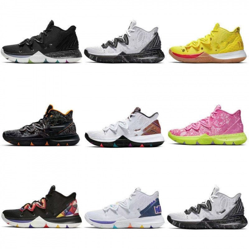รองเท้าKyrie 5 ดีไซน์Smiley SpongeBob SquarePants เหมาะสำหรับสวมใส่ทั่วไป ไซส์US 7