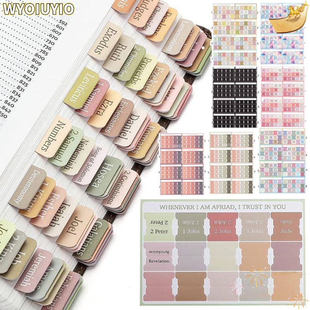 WYOIUYIO 120PCS Boho Bible Tabs, สีสัน Easy Navigation Laminated Bible Tabs, ลามิเนตที่สวยงาม Self ก