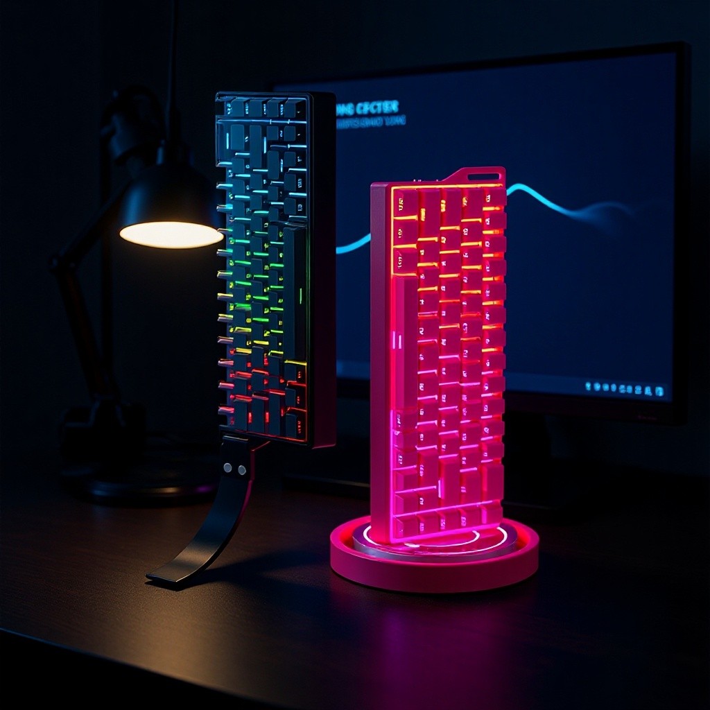 FV K68 Gaming Mechanical Keyboard การเชื่อมต่อสามโหมด 68 คีย์เกมเฉพาะ Full-Key Hot Plug RGB สีสันเอฟ